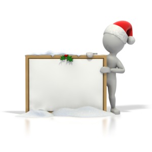 Christmas Stick Guy Blank Snow Board PowerPoint clipart graphic preview.