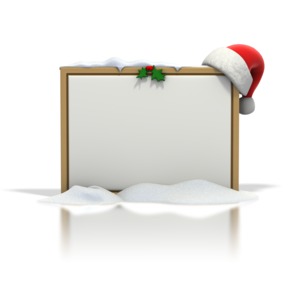 Christmas Seasonal Blank Snow Board PowerPoint clipart graphic preview.