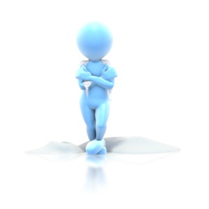 Cold Stick Guy Standing Snow PowerPoint clipart graphic preview.