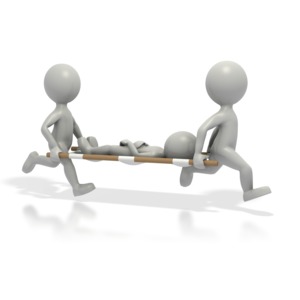 Doctors Carrying Patient PowerPoint clipart graphic preview.