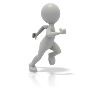 Single Stick Figure Runner PowerPoint clipart graphic preview.