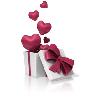 Valentines Day Box Of Hearts PowerPoint clipart graphic preview.