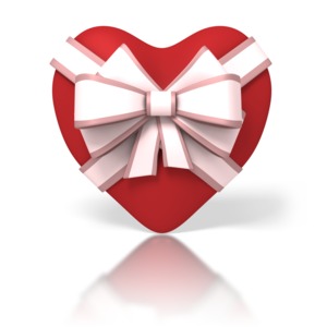 Heart With Ribbon PowerPoint clipart graphic preview.
