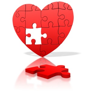 Heart Puzzle Piece Missing PowerPoint clipart graphic preview.