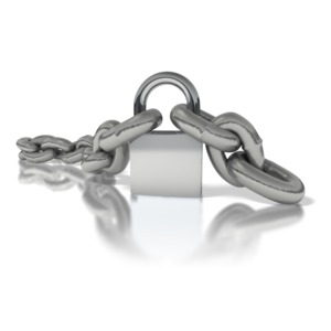 Pad Lock And Chains PowerPoint clipart graphic preview.