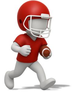 Football Stick Figure PowerPoint clipart graphic preview.