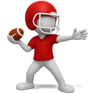 Stick Figure Throw Football PowerPoint clipart graphic preview.