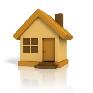 3D Cartoon House PowerPoint clipart graphic preview.