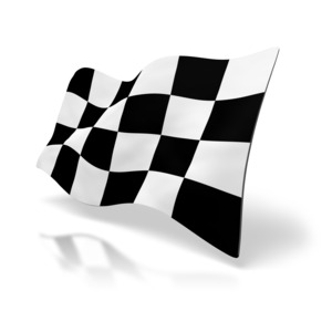 Checkered Racing Flag PowerPoint clipart graphic preview.