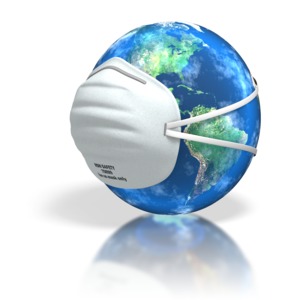 World Dust Mask Cover PowerPoint clipart graphic preview.