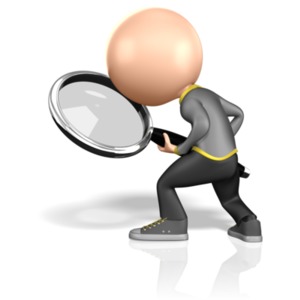 Searching Stick Figure PowerPoint clipart graphic preview.
