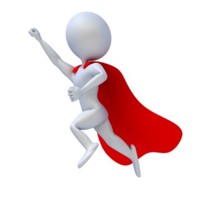 Superhero Flying PowerPoint clipart graphic preview.