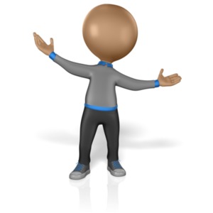 Stick Figure Welcome Hands PowerPoint clipart graphic preview.