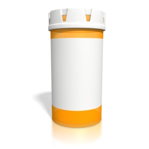 Blank Orange Pill Bottle PowerPoint clipart graphic preview.