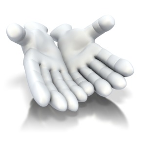 Open Hands PowerPoint clipart graphic preview.