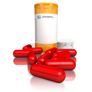 Orange Medication Bottle Red Pills PowerPoint clipart graphic preview.