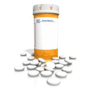 Orange Medication Bottle White Tablets PowerPoint clipart graphic preview.