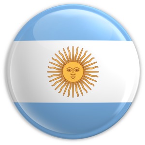 Badge of Argentina's Flag PowerPoint clipart graphic preview.