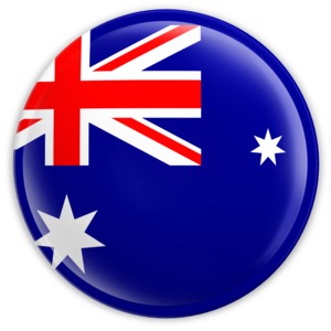Badge of the Australian Flag PowerPoint clipart graphic preview.