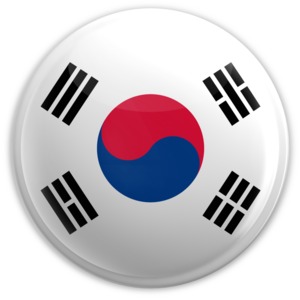 Badge of the South Korean Flag PowerPoint clipart graphic preview.