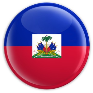 Badge of the Flag of Haiti PowerPoint clipart graphic preview.