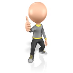 Stick Figure Thumbs Up PowerPoint clipart graphic preview.