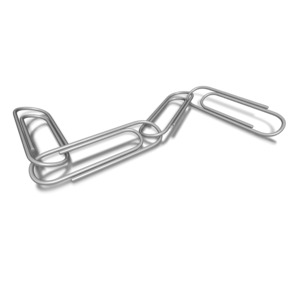 Paper Clips Connected Together PowerPoint clipart graphic preview.