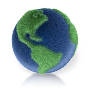 Grassy 3D Earth PowerPoint clipart graphic preview.