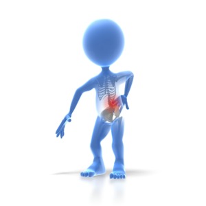 Stick Figure Back Injury PowerPoint clipart graphic preview.