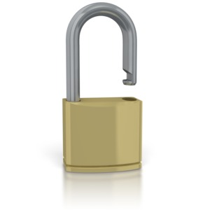 Unsecure Lock PowerPoint clipart graphic preview.