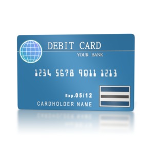 Bank Debit Card PowerPoint clipart graphic preview.