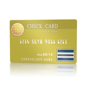 Bank Check Card PowerPoint clipart graphic preview.