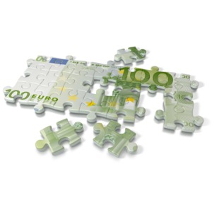 Euro Puzzle PowerPoint clipart graphic preview.
