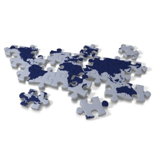 World Puzzle PowerPoint clipart graphic preview.