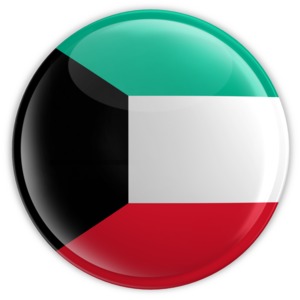 Badge of the Flag of Kuwait PowerPoint clipart graphic preview.