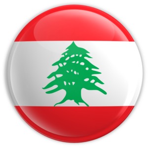 Badge of the Flag of Lebanon PowerPoint clipart graphic preview.
