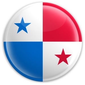 Badge of the Flag of Panama PowerPoint clipart graphic preview.
