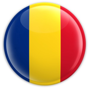 Badge of the Flag of Romania PowerPoint clipart graphic preview.