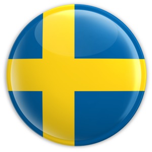 Badge of the Flag of Sweden PowerPoint clipart graphic preview.