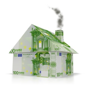 Euro Money House PowerPoint clipart graphic preview.