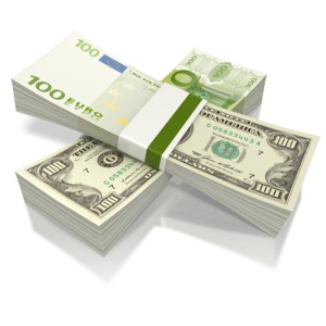 Split Currency PowerPoint clipart graphic preview.