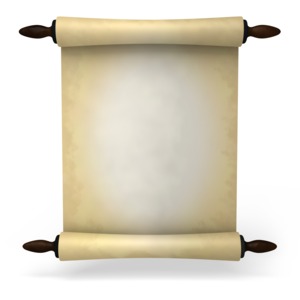 Ancient Scroll PowerPoint clipart graphic preview.