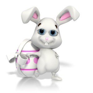 Easter Bunny Relaxing PowerPoint clipart graphic preview.