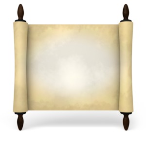 Ancient Scroll Rotated PowerPoint clipart graphic preview.
