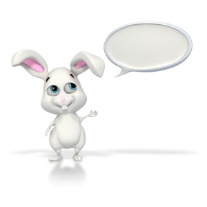 Easter Bunny Conversation PowerPoint clipart graphic preview.