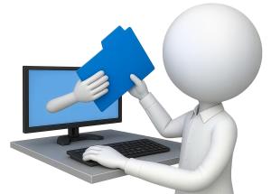 Computer File Transfer PowerPoint clipart graphic preview.