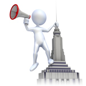 Shout From Roof PowerPoint clipart graphic preview.