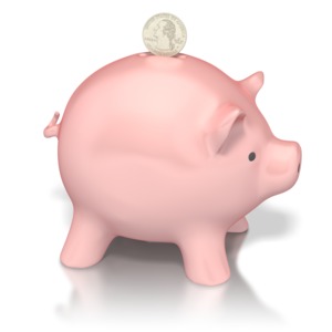 Piggy Bank Deposit PowerPoint clipart graphic preview.