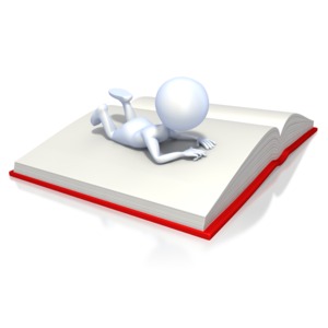 Stick Figure Reading Book PowerPoint clipart graphic preview.