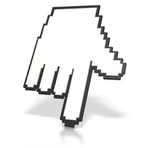 Mouse Finger Point Down PowerPoint clipart graphic preview.